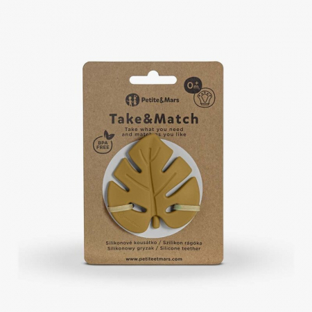 Jucarie dentitie, Petite&Mars, Take&Match, Din silicon, Fara BPA, Racire in frigider, Ocru [2]