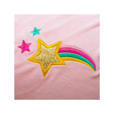 Jucarie gonflabila de plus cu sunete, Baby Mix, In forma de unicorn, Husa moale detasabila, Cu pompa inclusa, Pana la 70 kg, 36 luni+, Pink [4]