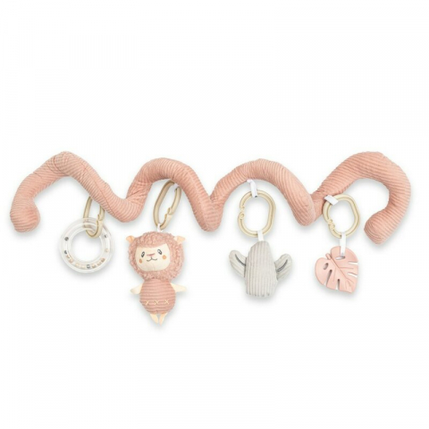 Jucarie interactiva, New Baby, Spirala, Lama, Pentru atasare la patut sau carucior, Dezvolta abilitatile motorii, Include si jucarie pentru dentitie, Fara BPA, 0 luni+, Multicolor [2]