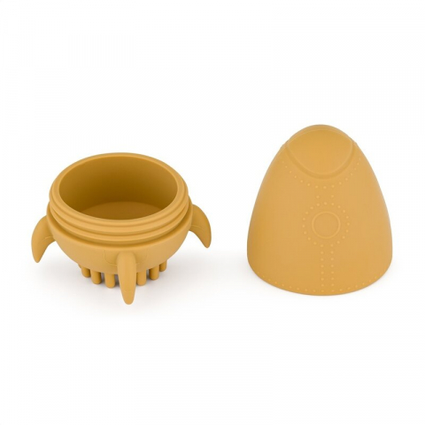 Jucarie pentru baie, Petite&Mars, Splashy Rocket, Din silicon, Fara BPA, 6 luni+, 11x7.5x7.5 cm, Ocru [1]