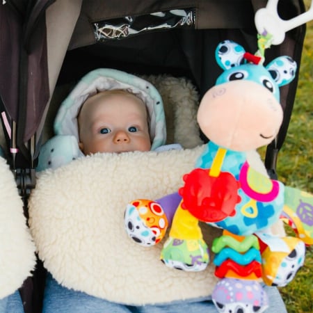 Jucarie, Playgro, Pentru carucior, scoica auto si patut, Cu jucarie de dentitie, Cu sunete, Activity Friend Clip Clop, 39 cm [8]