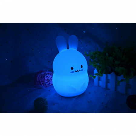 Lampa de veghe, FreeON, Silicon moale, Cu telecomanda si cablu USB, Cu 9 culori diferite si cronometru, Bear [10]