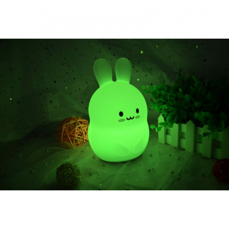 Lampa de veghe, FreeON, Silicon moale, Cu telecomanda si cablu USB, Cu 9 culori diferite si cronometru, Bear [8]