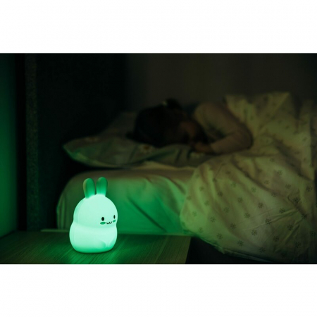 Lampa de veghe, FreeON, Silicon moale, Cu telecomanda si cablu USB, Cu 9 culori diferite si cronometru, Rabbit [4]