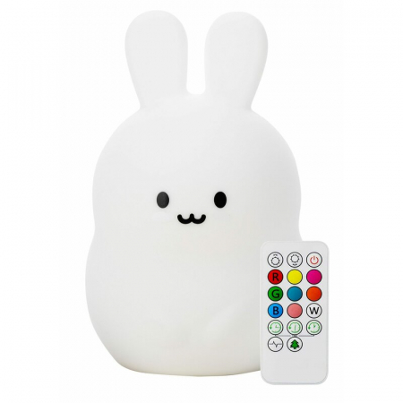 Mobilier si Lenjerie - Lampa de veghe, FreeON, Silicon moale, Cu telecomanda si cablu USB, Cu 9 culori diferite si cronometru, Rabbit