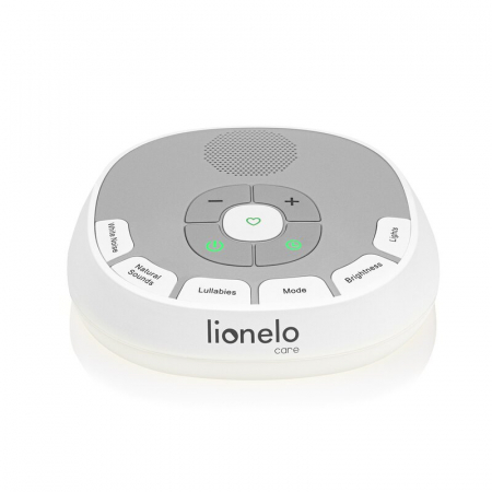 Lampa de veghe, Lionelo, BabyNap, 2 in 1, Wireless, Cu sunete si melodii de leagan, Cu 11 culori si 3 niveluri de luminozitate, Cu functie de redare si inregistrare batai inima, Alb [26]