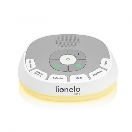 Lampa de veghe, Lionelo, BabyNap, 2 in 1, Wireless, Cu sunete si melodii de leagan, Cu 11 culori si 3 niveluri de luminozitate, Cu functie de redare si inregistrare batai inima, Alb [28]