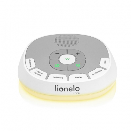 Lampa de veghe, Lionelo, BabyNap, 2 in 1, Wireless, Cu sunete si melodii de leagan, Cu 11 culori si 3 niveluri de luminozitate, Cu functie de redare si inregistrare batai inima, Alb [24]