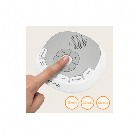 Lampa de veghe, Lionelo, BabyNap, 2 in 1, Wireless, Cu sunete si melodii de leagan, Cu 11 culori si 3 niveluri de luminozitate, Cu functie de redare si inregistrare batai inima, Alb [36]