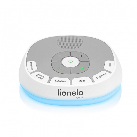 Lampa de veghe, Lionelo, BabyNap, 2 in 1, Wireless, Cu sunete si melodii de leagan, Cu 11 culori si 3 niveluri de luminozitate, Cu functie de redare si inregistrare batai inima, Alb [20]