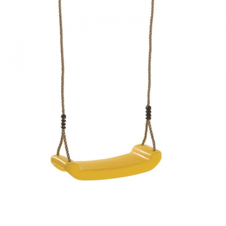 Jucarii si Jocuri - Leagan, Dice, Swing Seat, Fara spatar, Cu franghie PP, Cu inaltime reglabila pana la 240 cm, Pana la 70 kg, 3 ani+, Yellow