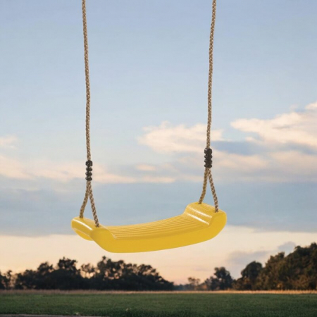 Leagan, Dice, Swing Seat, Fara spatar, Cu franghie PP, Cu inaltime reglabila pana la 240 cm, Pana la 70 kg, 3 ani+, Yellow [1]