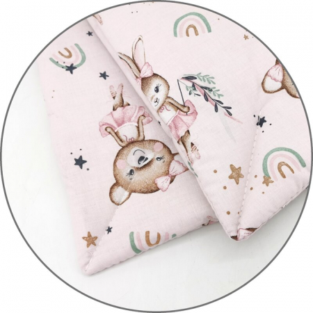 Lenjerie patut cu 3 piese, MimiNu, Cu cearceaf 120x60 cm, Pilota, Pernuta, Din bumbac certificat Oeko Tex Standard 100, Design, Little Ballerina Pink [3]