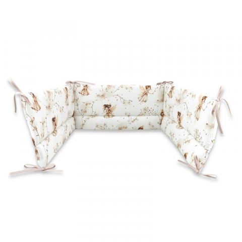 Lenjerie patut cu 3 piese, MimiNu, Pentru patut 120x60 cm, Cu protectie laterala, Din bumbac certificat Oeko Tex Standard 100, Fairy [2]