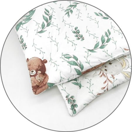 Lenjerie patut cu 5 piese, MimiNu, Cu cearceaf 120x60 cm, Pilota, Pernuta, 2 aparatori, Din bumbac certificat Oeko Tex Standard 100, Lulu Natural [4]