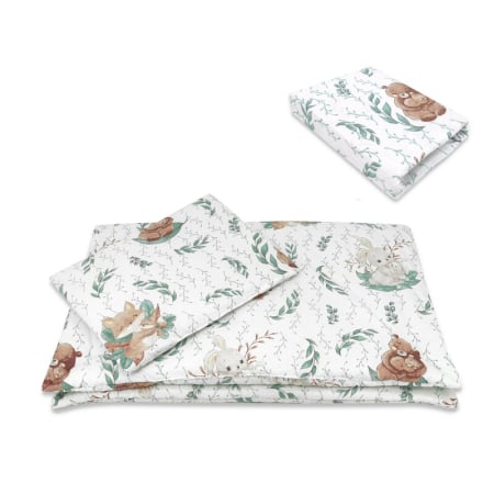 Lenjerie patut cu 5 piese, MimiNu, Cu cearceaf 120x60 cm, Pilota, Pernuta, 2 aparatori, Din bumbac certificat Oeko Tex Standard 100, Lulu Natural [3]