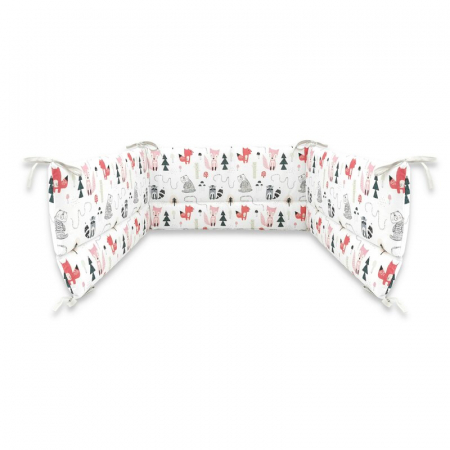 Lenjerie patut cu 5 piese, MimiNu, Pentru patut 120x60 cm, Cu pilota si perna, Din bumbac certificat Oeko Tex Standard 100, Fox [5]