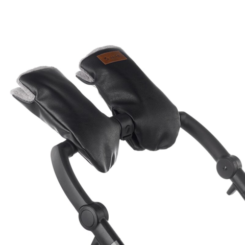 Manusi magnetice pentru carucior, Jane, Pentru vremea rece, Interior din fleece si exterior imitatie piele, Black [3]