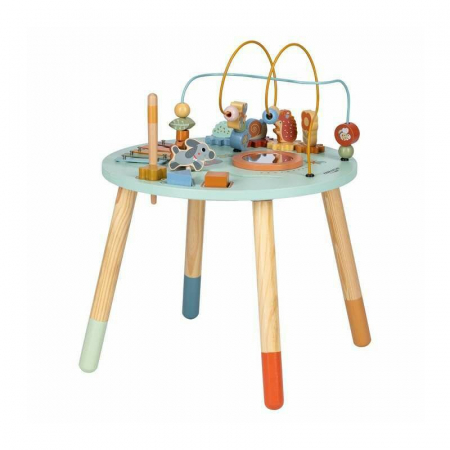 Jucarii si Jocuri - Masuta de activitati, Free2Play, Din lemn, Cu xilofon, Sortator de forme, Oglinda, Conform cu standardele europene EN71-1;2018, EN71-2:2020, EN71-3:2021, EN62115:2020, Multicolor