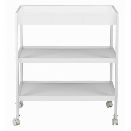 Masuta de infasat, FreeON, Mila, Din lemn, Cu 4 roti pentru transport facil, Cu 3 suprafete de depozitare, 76x54x86 cm, White [1]