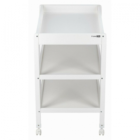 Masuta de infasat, FreeON, Mila, Din lemn, Cu 4 roti pentru transport facil, Cu 3 suprafete de depozitare, 76x54x86 cm, White [4]