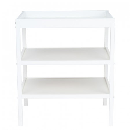 Masuta de schimbat, Qmini, Cu 2 polite pentru depozitare, Potrivita pentru saltelute de infasat de 70x50 cm, Inaltime 86 cm, Alb [9]