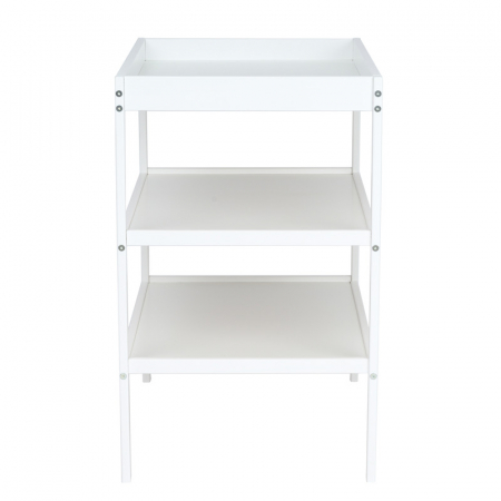 Masuta de schimbat, Qmini, Cu 2 polite pentru depozitare, Potrivita pentru saltelute de infasat de 70x50 cm, Inaltime 86 cm, Alb [10]