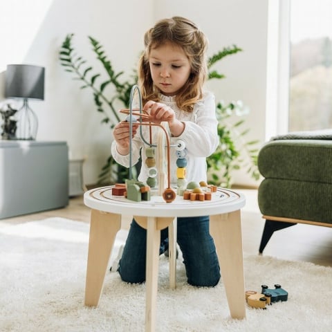 Masuta Montessori cu activitati, Free2Play, Cu multiple activitati, Dezvolta coordonarea ochi-mana, Din lemn, 18 luni+, Think and Play [7]