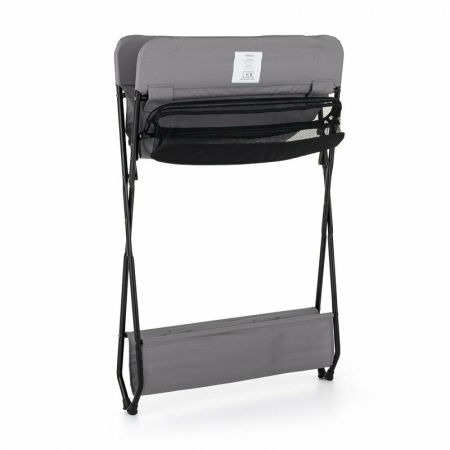 Masuta pentru infasat si schimbat scutece, Feedo, Multifunctionala, Pliabila, Cu raft pentru depozitare si compartiment lateral, Realizata din fier, panza si in, 80.5 x 67 x 102.5 cm, Gri [4]