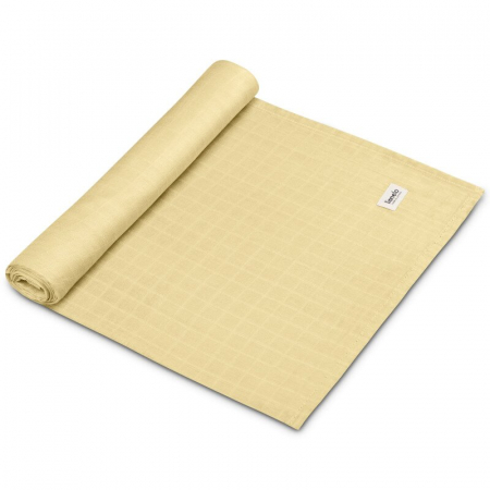 Mobilier si Lenjerie - Muselina, Lionelo, Multifunctionala, Din bambus, Ideala pentru infasat, Cu proprietati antibacteriene, antifungice si antialergice, Lavabila la masina de spalat, 120x120 cm, Galben