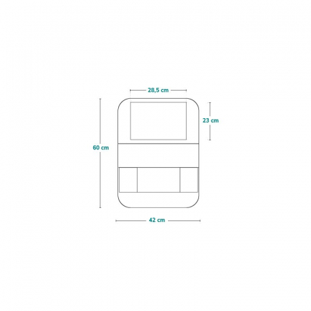 Organizator auto, Lionelo, Cu 5 buzunare de diferite dimensiuni, Cu buzunar pentru tableta, Montare cu clema, Piele ecologica, Impermeabila, Gri [9]