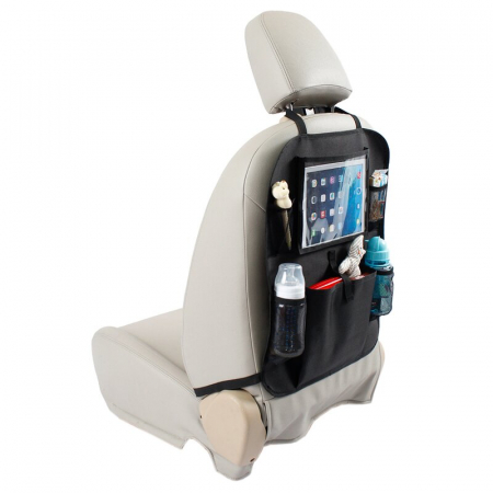 Organizator auto, Petite&Mars, Cu suport pentru tableta, Cu multiple buzunare, Black [3]