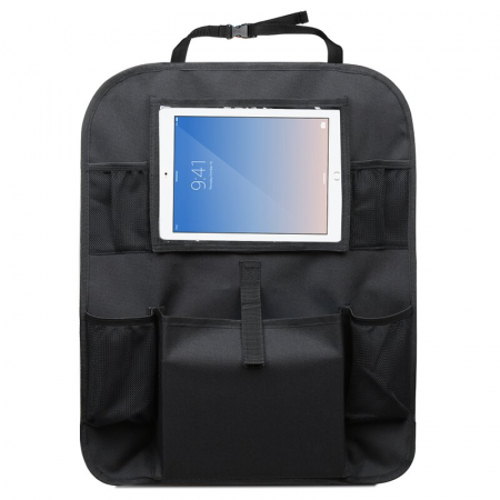 Transport si Relaxare - Organizator auto, Petite&Mars, Cu suport pentru tableta, Cu multiple buzunare, Black