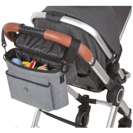 Organizator auto si pentru carucior, FreeON, 3 in 1, Transformabil in gentuta mamici, Cu suport pentru tableta, iPad, Cu buzunare, Grey [4]
