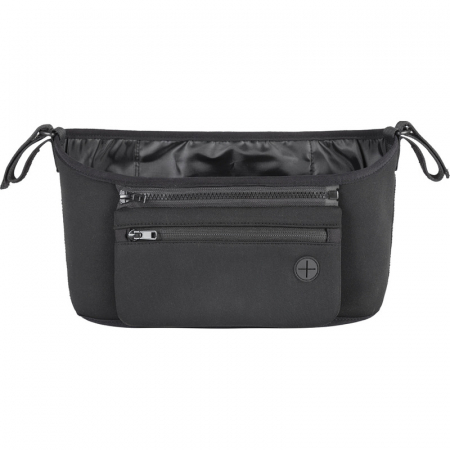 Organizator carucior, Petite&Mars, Cu buzunar frontal detasabil, Dimensiune universala, 31.5x19.5x9.5 cm, Atasare usoara cu Velcro, Negru [1]