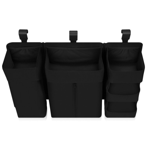 Organizator multifunctional, Lionelo, Sidepocket L, 58x11x58 cm, 3 parti independente cu multiple buzunare, Universal, Constructie ranforsata, Negru [5]