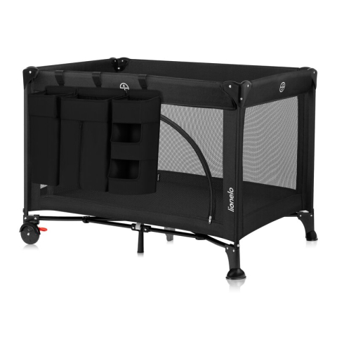 Organizator multifunctional, Lionelo, Sidepocket L, 58x11x58 cm, 3 parti independente cu multiple buzunare, Universal, Constructie ranforsata, Negru [3]