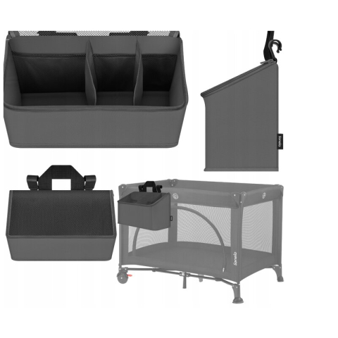 Organizator multifunctional, Lionelo, Sidepocket M, 43x15x23 cm, 3 compartimente, Universal, Constructie ranforsata, Gri [6]