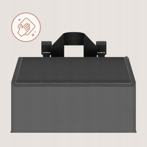 Organizator multifunctional, Lionelo, Sidepocket M, 43x15x23 cm, 3 compartimente, Universal, Constructie ranforsata, Gri [4]