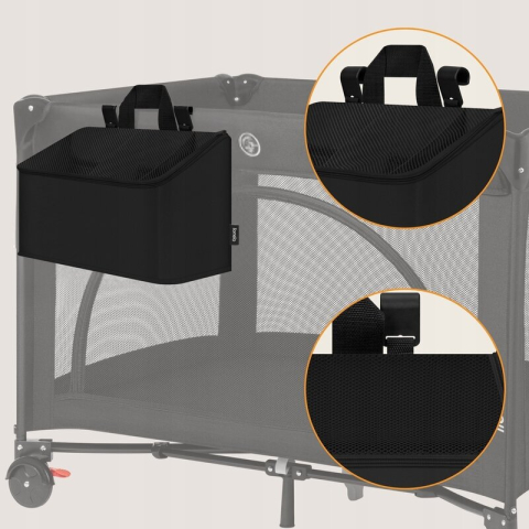 Organizator multifunctional, Lionelo, Sidepocket M, 43x15x23 cm, 3 compartimente, Universal, Constructie ranforsata, Negru [6]