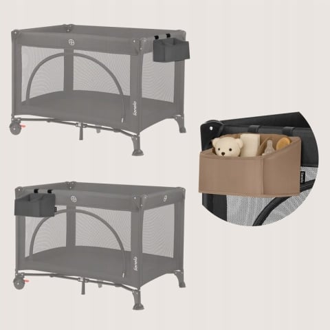 Organizator multifunctional, Lionelo, Sidepocket S, 26x12x15 cm, 2 compartimente, Universal, Constructie ranforsata, Gri [12]