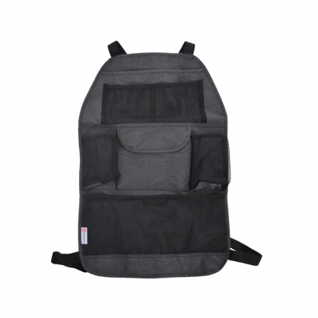 Transport si Relaxare - Organizator universal, Petite&Mars, Order, Pentru masina 38.5x58 cm, Cu multiple buzunare, Gri-Negru