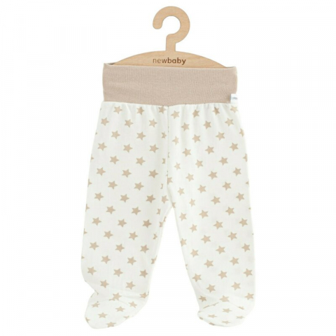 Imbracaminte si Accesorii - Pantalonasi, New Baby, Cu botosei, Marime 56, Din bumbac 100%, Classic II Beige Stars