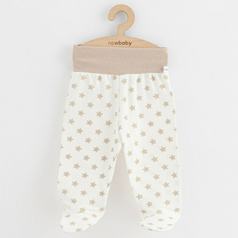 Pantalonasi, New Baby, Cu botosei, Marime 56, Din bumbac 100%, Classic II Beige Stars [1]