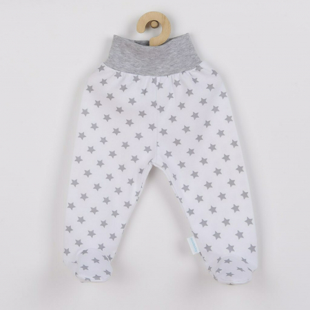 Pantalonasi, New Baby, Cu botosei, Marime 56, Din bumbac 100%, Classic II Grey with stars [1]
