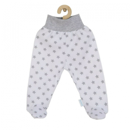 Imbracaminte si Accesorii - Pantalonasi, New Baby, Cu botosei, Marime 56, Din bumbac 100%, Classic II Grey with stars