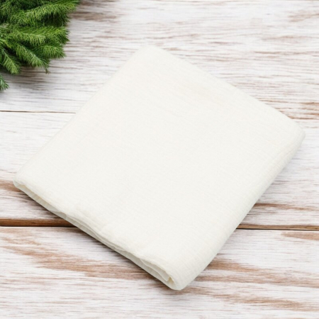 Paturica moale bebe, New Baby, Cu multiple intrebuintari, 60x60 cm, Din muselina, 100% bumbac organic, White [1]