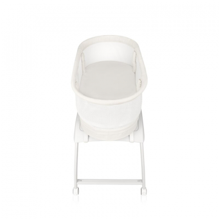 Patut balansoar, Lionelo, Coral, Cu landou ergonomic detasabil, Functie de balansare integrata, Functie de cantar, Sunete si cantece de leagan, Cu roti, Panou tactil sau telecomanda, 0-9 kg, EN 1130:2 [3]