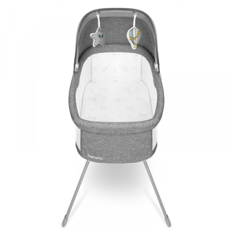 Patut balansoar, Lionelo, Malin, 3 in 1, Pliabil, 0-9 kg, Geanta Transport, Asamblare Rapida, Ultra-Usor, Conform cu standardele europeane de securitate EN1130 si EN16890, Gri [7]