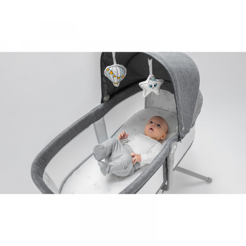 Patut balansoar, Lionelo, Malin, 3 in 1, Pliabil, 0-9 kg, Geanta Transport, Asamblare Rapida, Ultra-Usor, Conform cu standardele europeane de securitate EN1130 si EN16890, Gri [11]